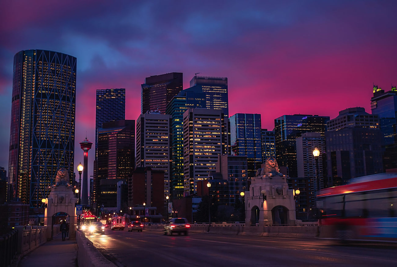 Calgary at dusk — local digital advertising