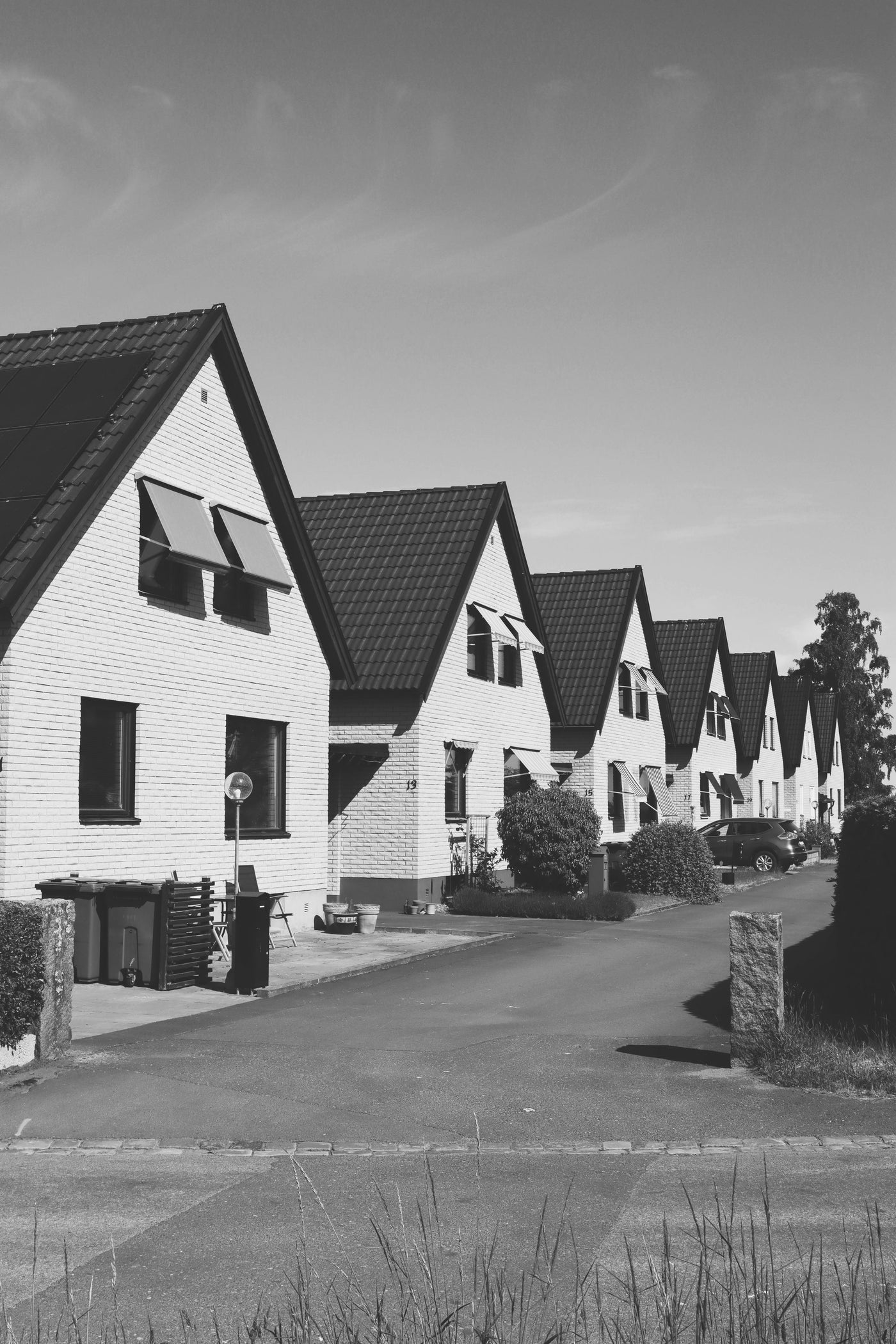 Row homes in an established neighbourhood