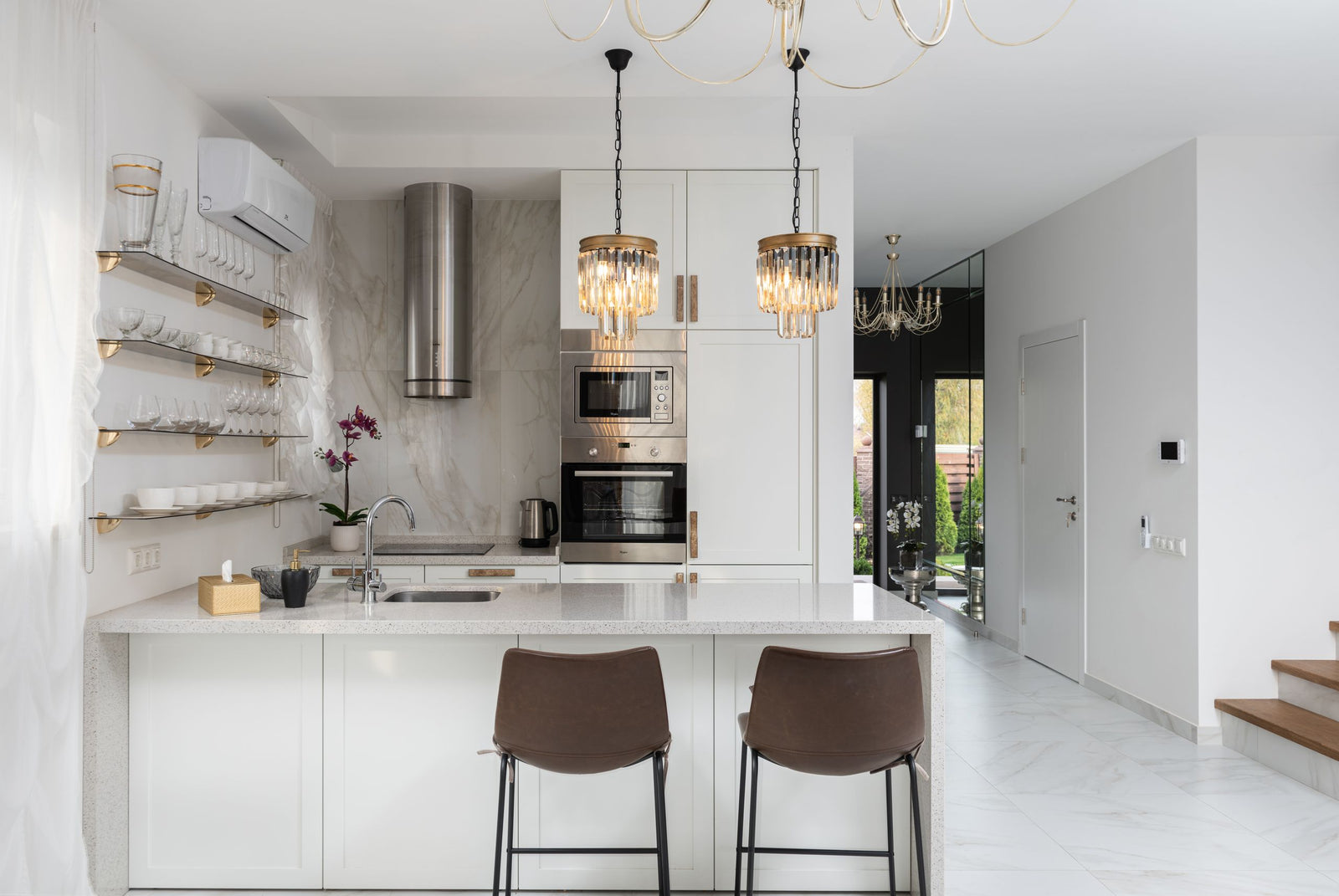 Bright open-plan kitchen in a detached home